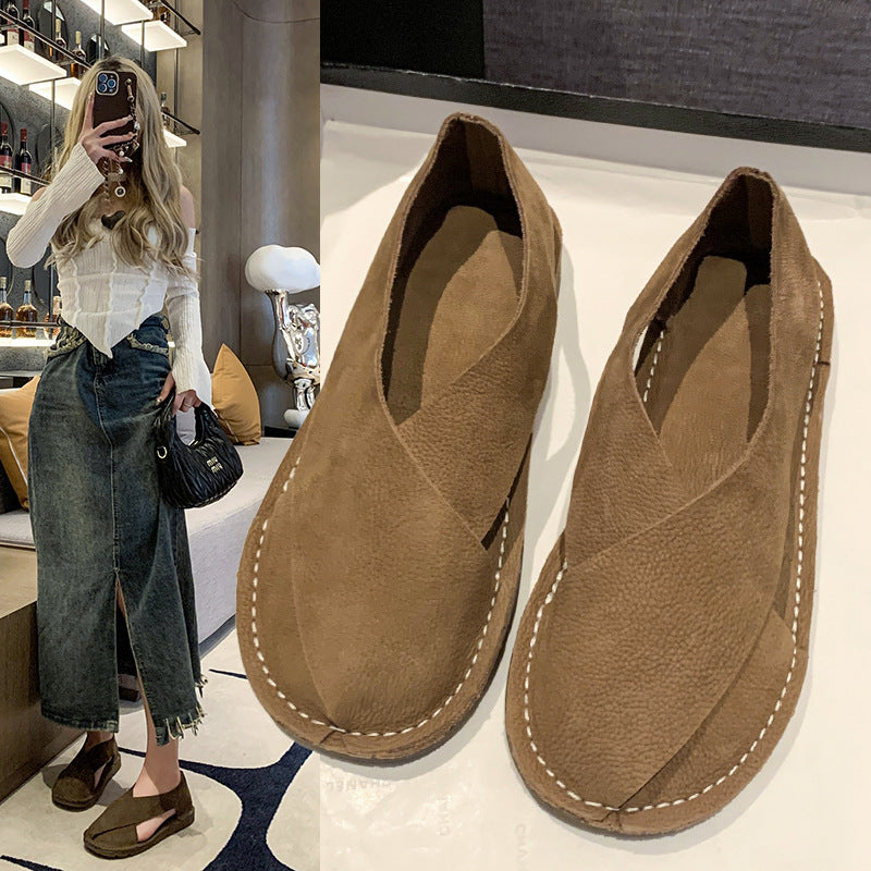 Women's Slip-On Roman Fisherman Sandals | Round Toe Retro Sandals