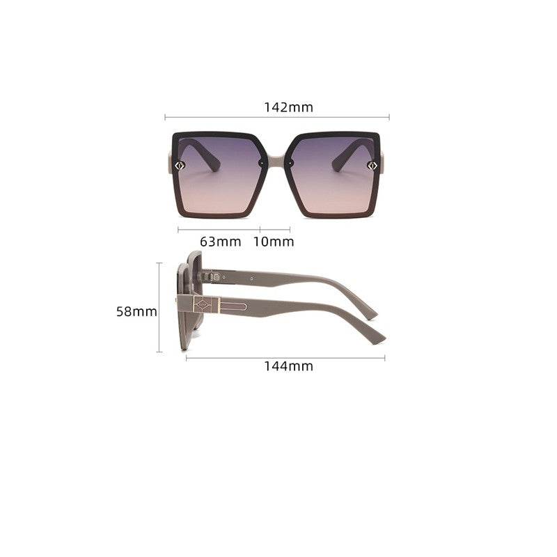 Fashion Large Square Frame Outdoor Sun Protection Polarized Sunglasses