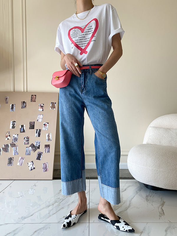 Original Loose Casual Wide Legs High-Waisted Jean Pants