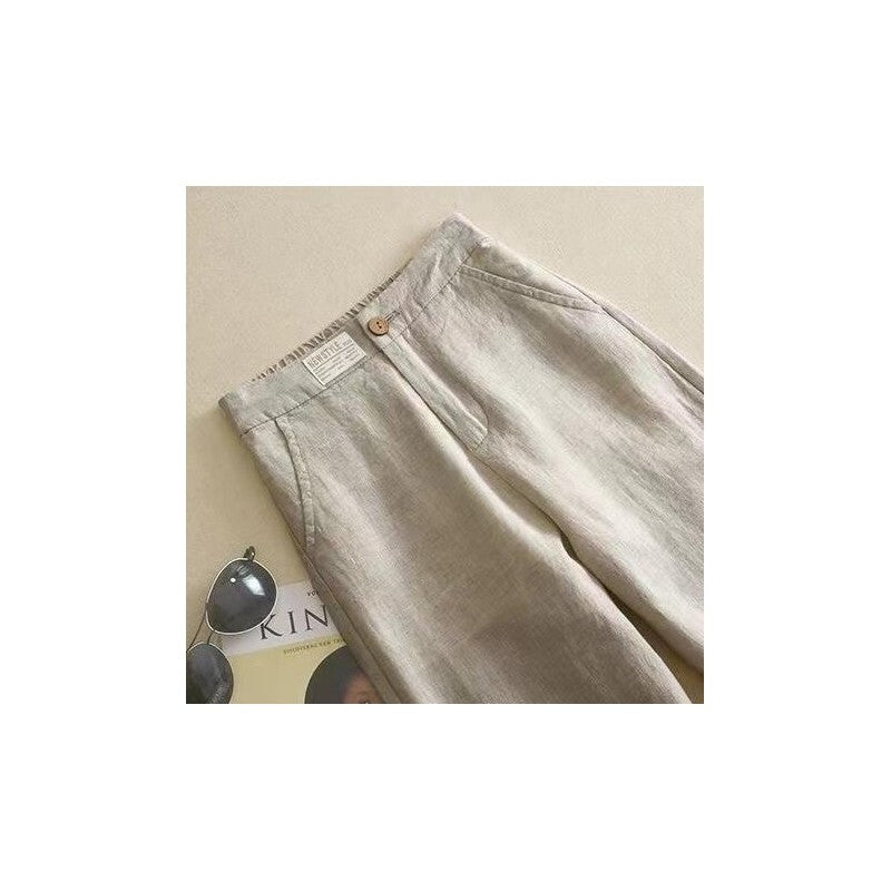 Stylish Relaxed High-Waisted Straight-Leg Trousers