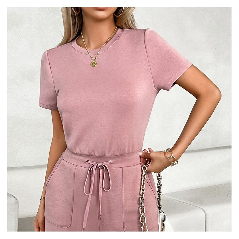 Sleeveless Drawstring Jumpsuit in Solid Color
