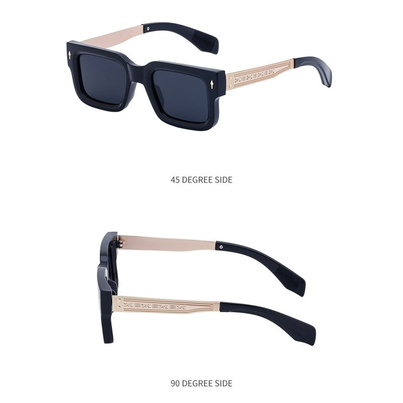 UV400 Unisex Full Square Frame Polarized Retro UV Protection Sunglasses