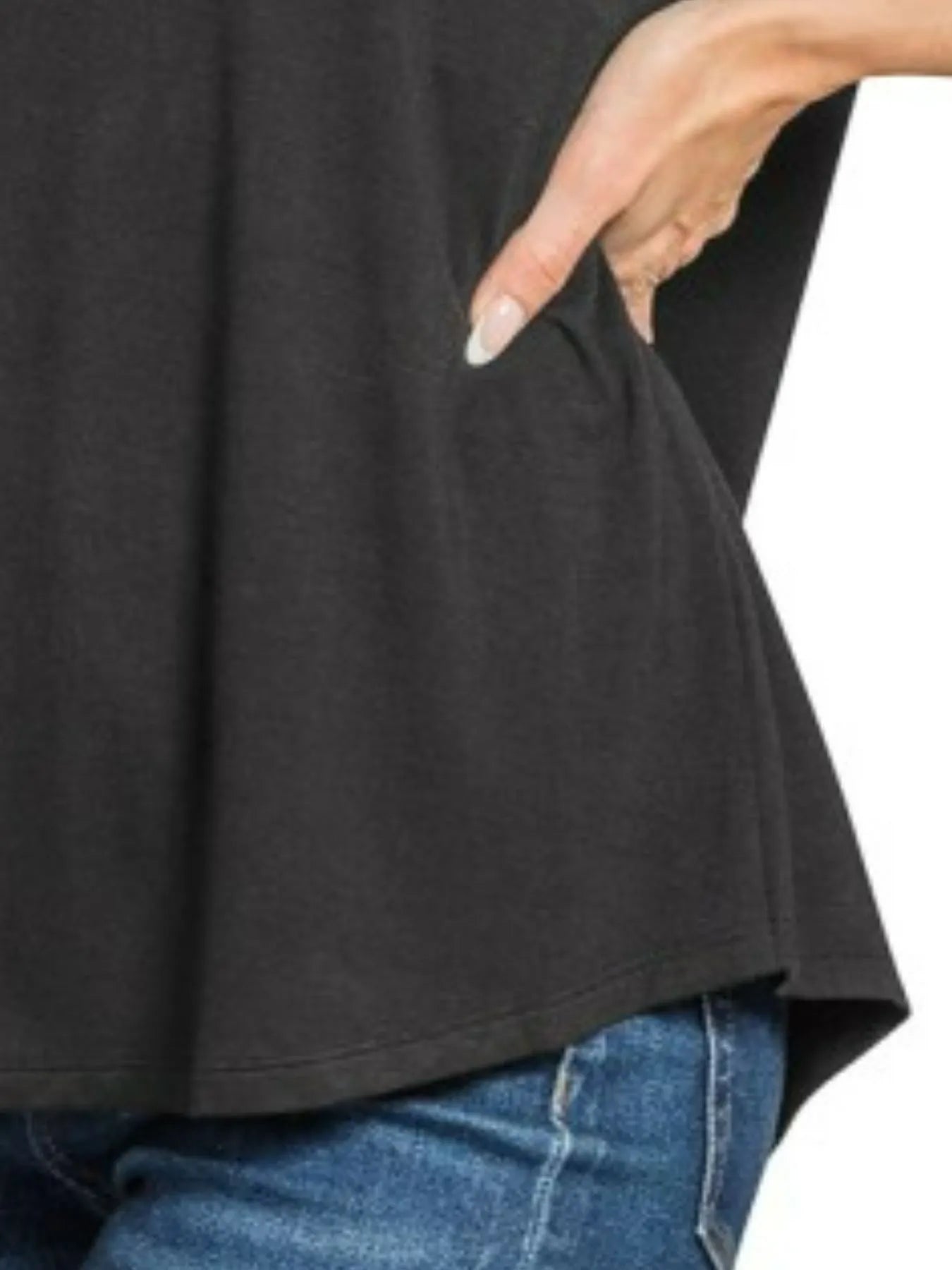 Flowy Round Hem Rayon Short Sleeve T-Shirt