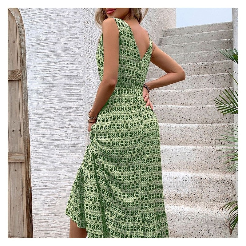Chic Rhombus Pattern Sleeveless Dress