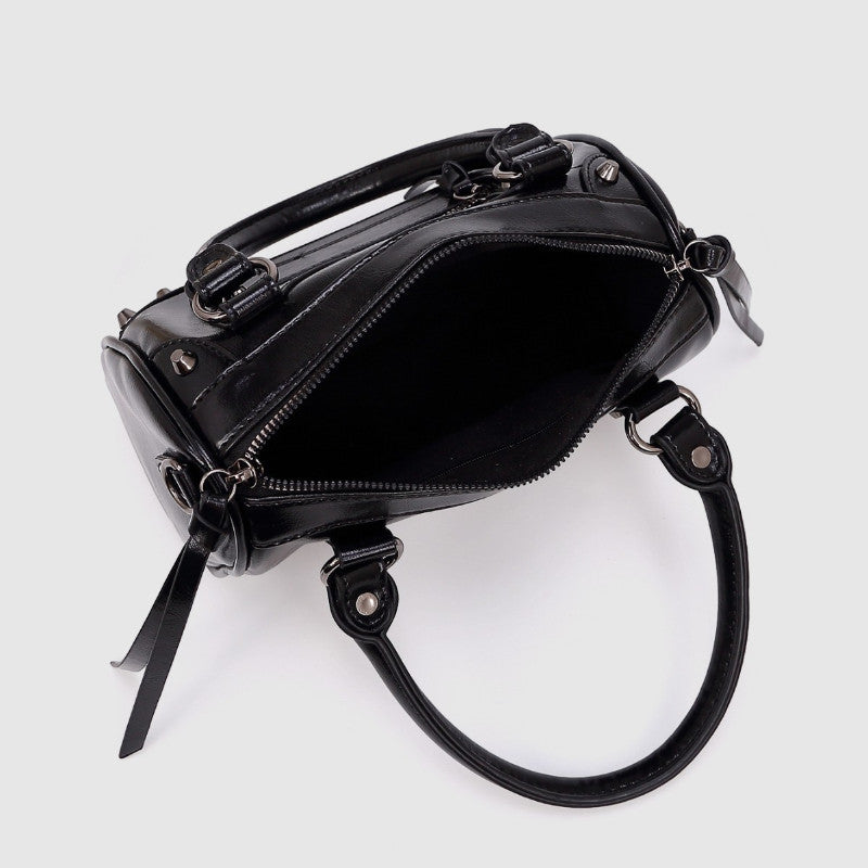 Studded Pillow Racing Tote Shoulder Bag - Large Capacity PU Leather Crossbody Handbag for Women