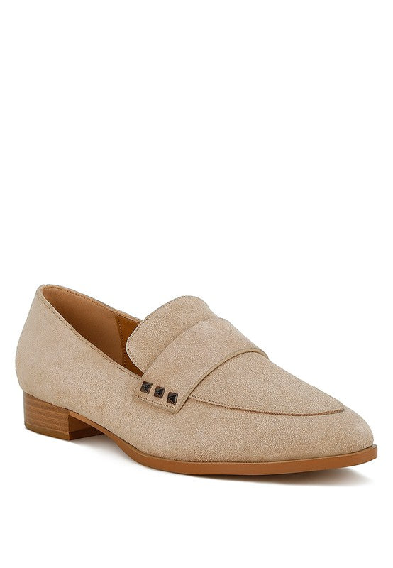 Durance Studded Genuine Suede Loafers