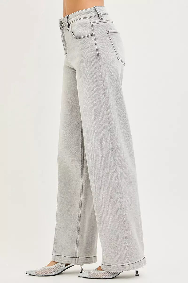 Slouchy Baggy Jeans with Contrast Stitching