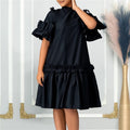 Solid Color Ruffle Hem A-Line Skirt - Trendy and Chic Fashion Piece