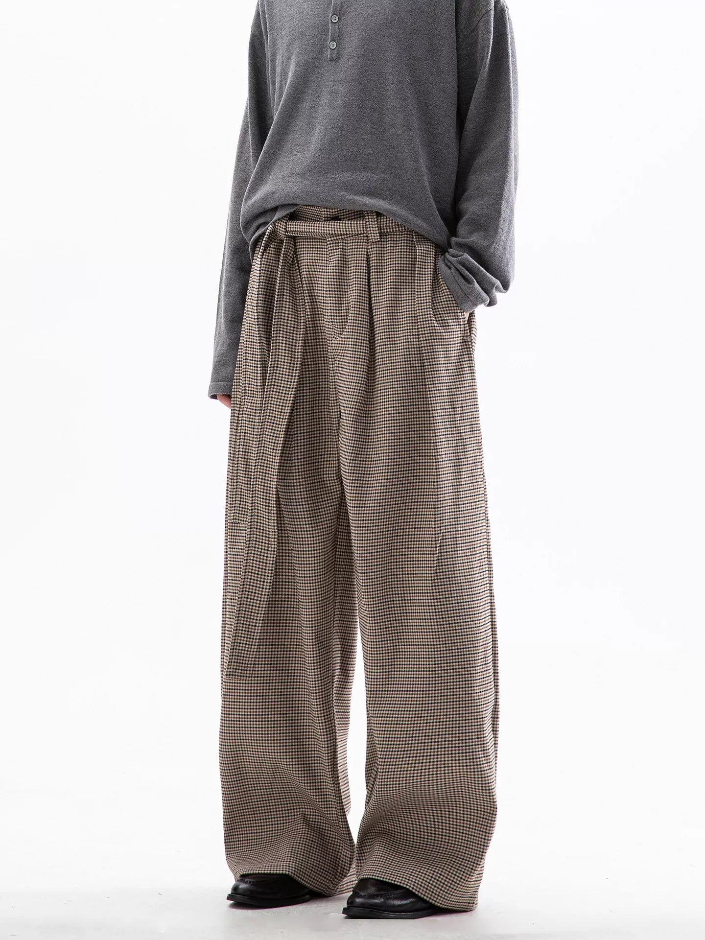 Men's Plaid Wide Leg Pants