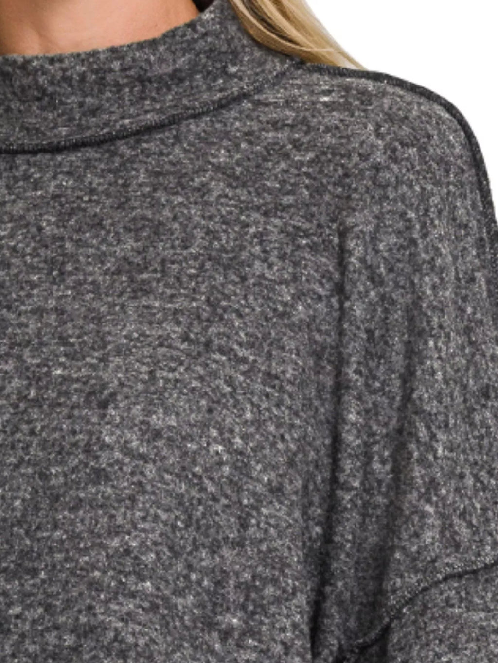 Brushed Melange Hacci Cropped Sweater