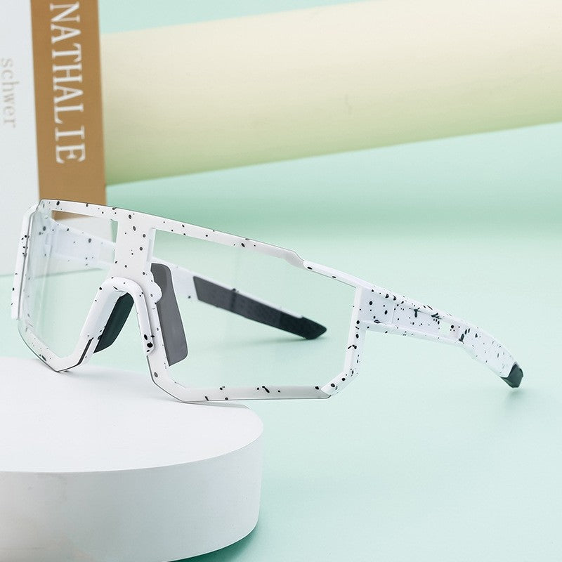 One-Piece Color-Changing Outdoor Sports Windproof Sunglasses