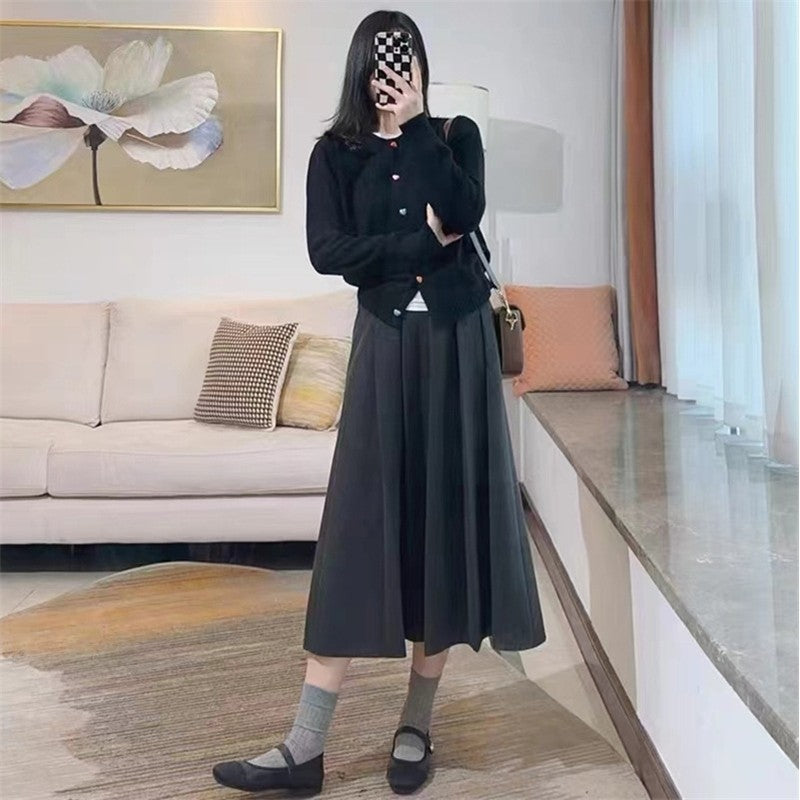 Solid Color Long Sleeve Single Breasted Knitted Cardigan Sweater