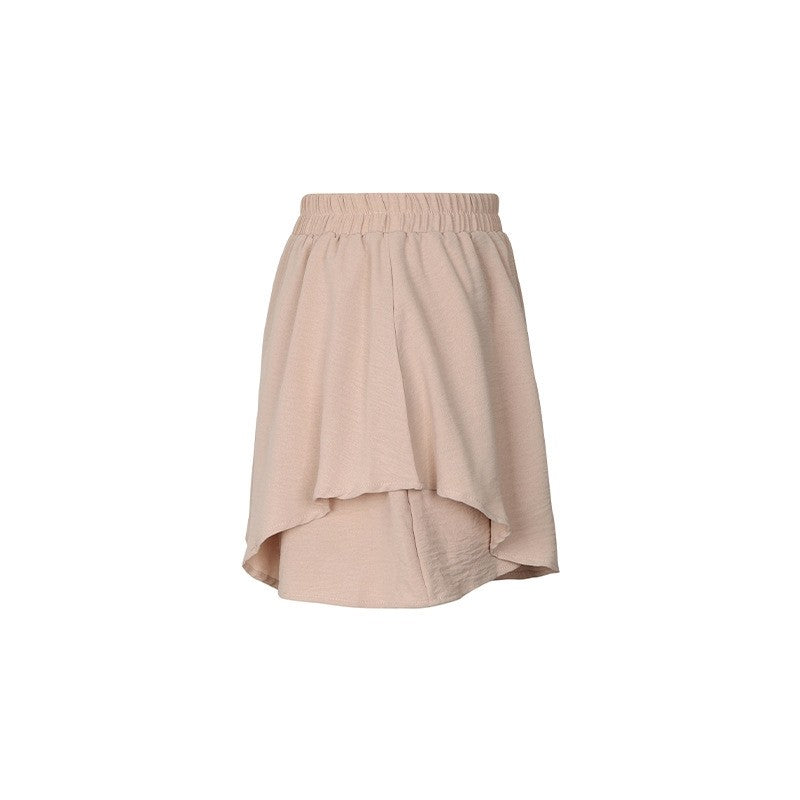 Stylish High-Waisted Layered Solid Color Shorts