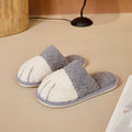 Unisex Cat Paw Plush Slippers | Faux Fur Slip-On Home Shoes