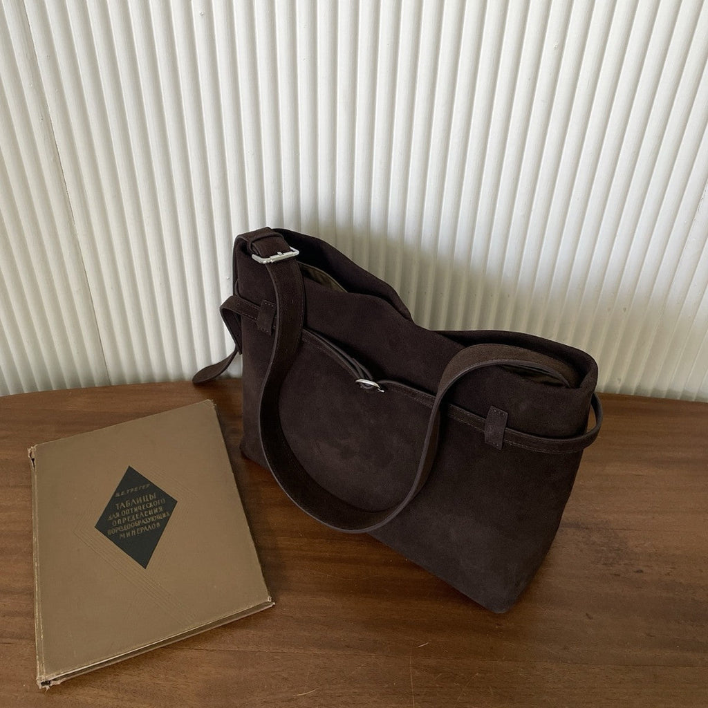 Retro Matte Genuine Leather Large Capacity Tote Shoulder Bag – Women's Everyday Carry
