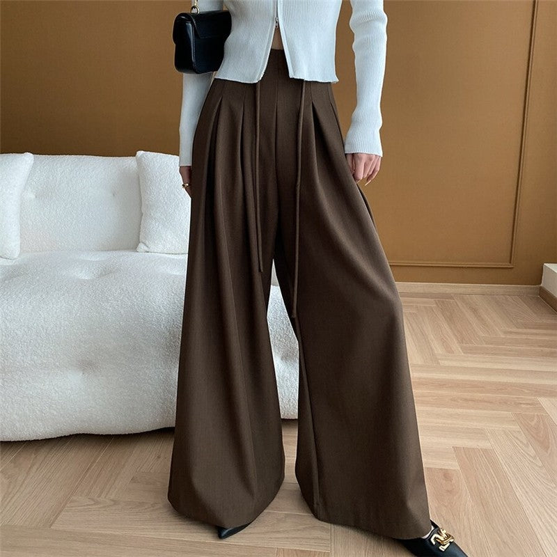 Sure! Here is an optimized title for your clothing product in English:

"Elegant High Waist Wide Leg Trouser Suit with Belt