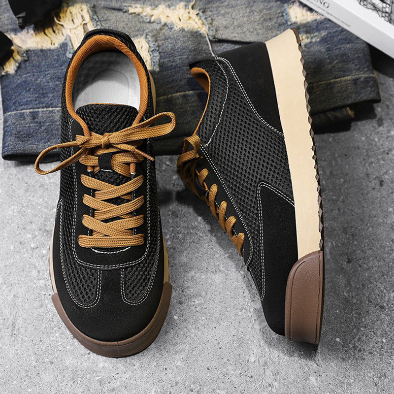 Men's Retro Running Shoes - Thick Sole Height Increase Sneakers | Breathable Mesh Athletic Shoes