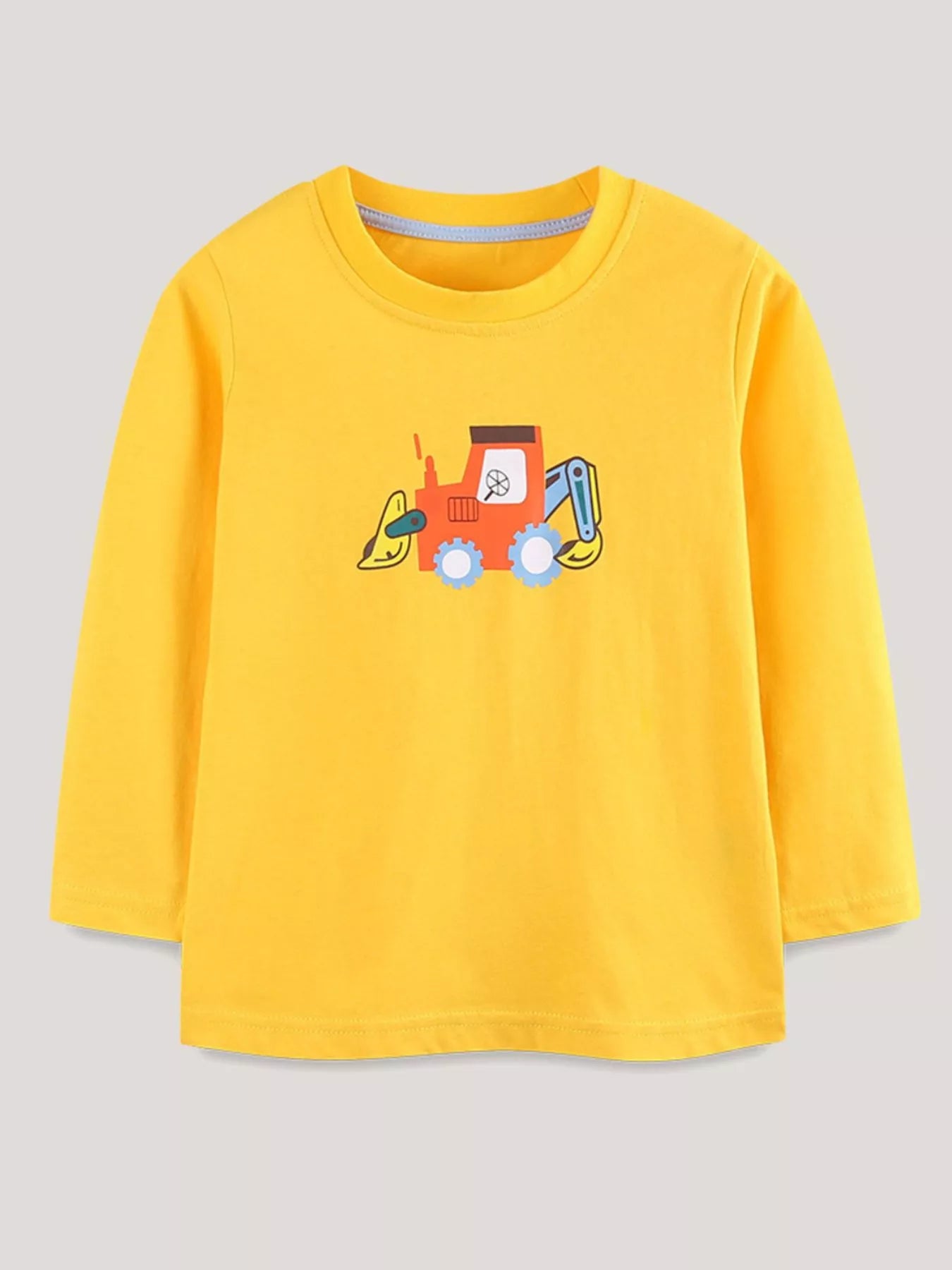 Children's Cartoon Excavator Long Sleeve T-Shirt