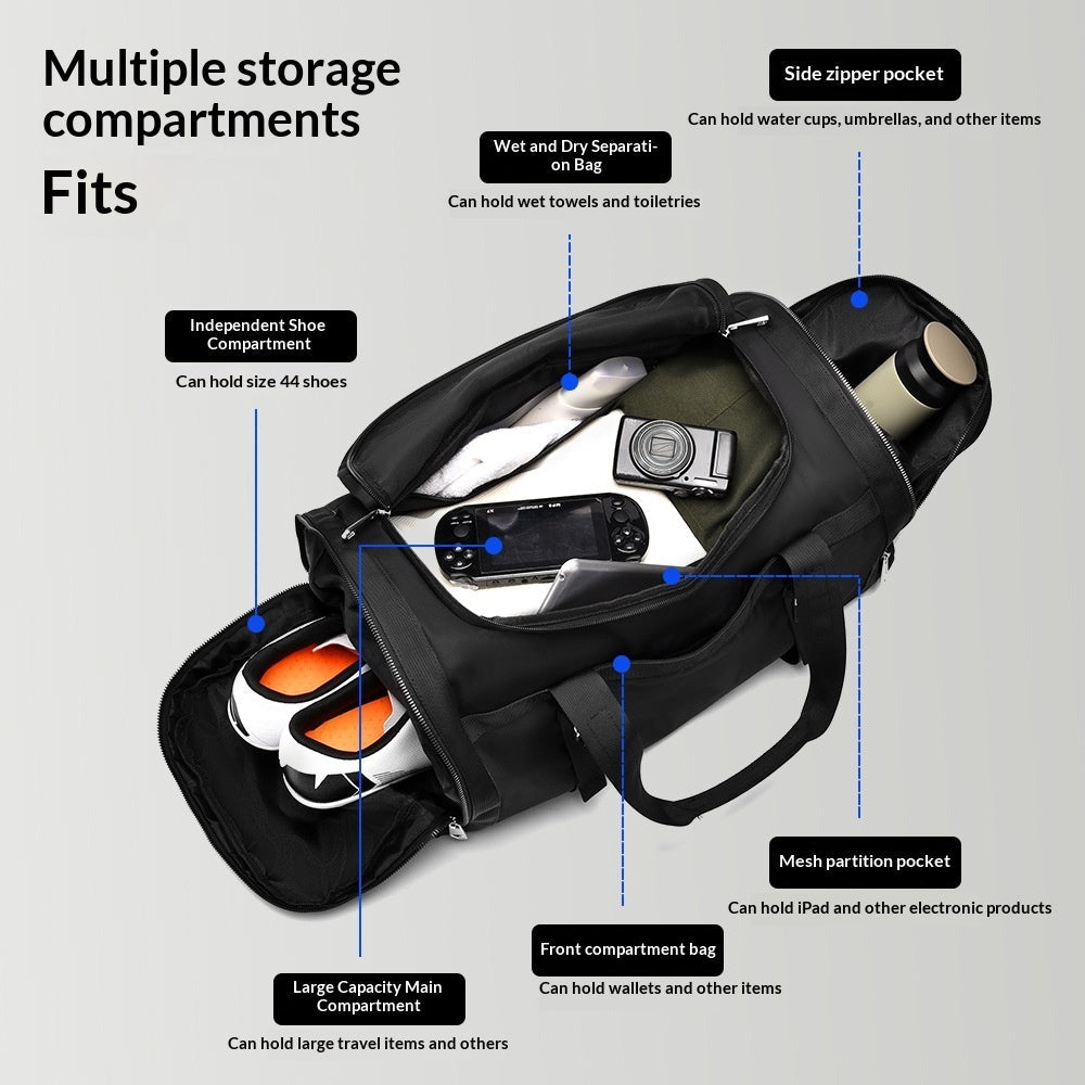 Large Travel Bag with Separate Shoe Compartment