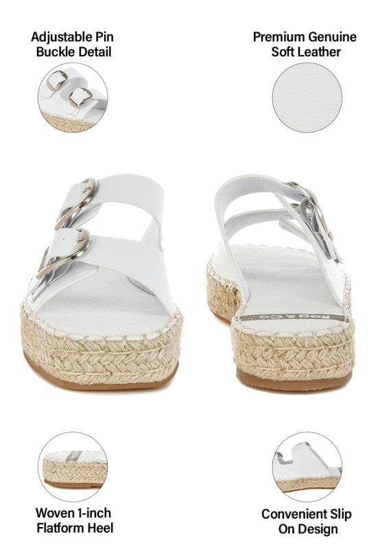 Palala Genuine Soft Leather Square Toe Espadrilles