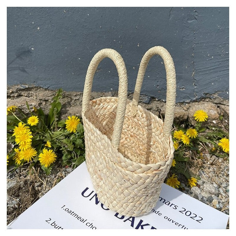 Handcrafted Mini Basket Woven from Natural Inner Grass