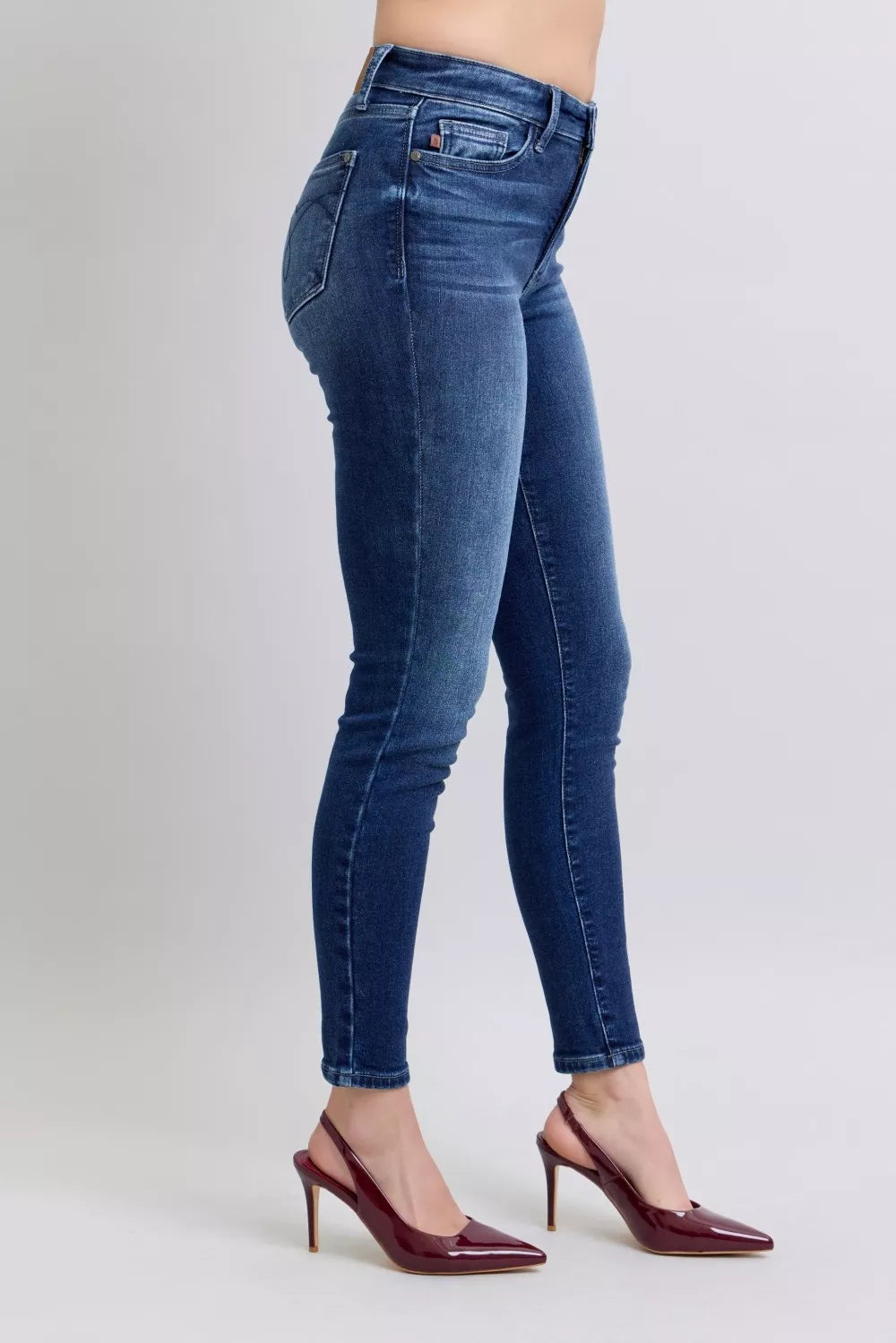Full Size Washed Thermal Skinny Jeans Plus Size