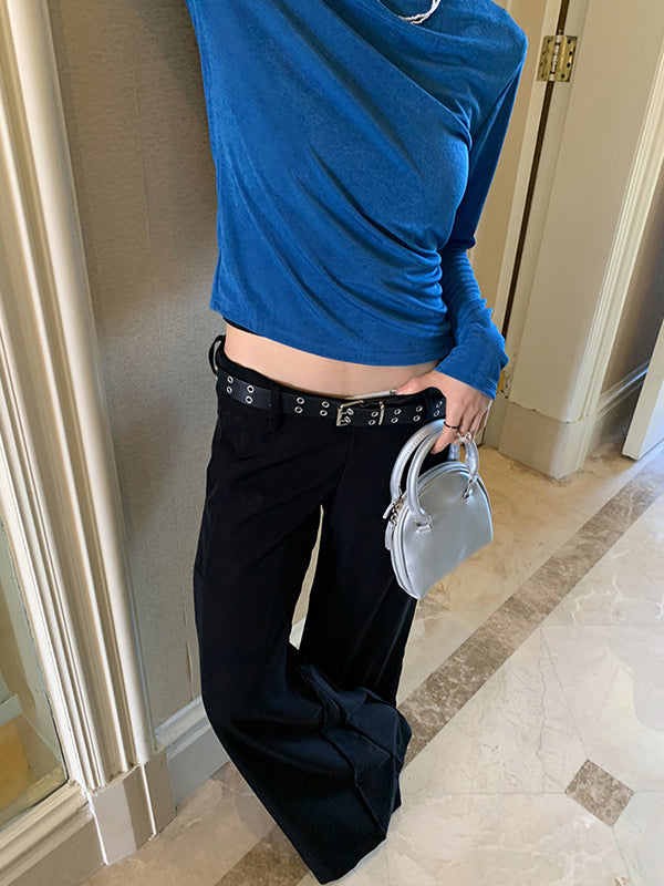 Loose Wide Leg Solid Color Split-Joint Pants Suit Pants Trousers