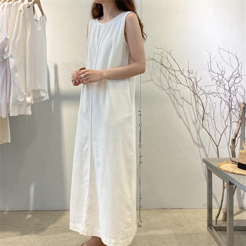 Minimalist Sleeveless Denim Dress