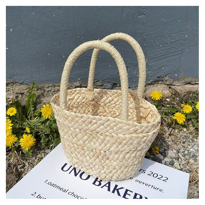 Handcrafted Mini Basket Woven from Natural Inner Grass