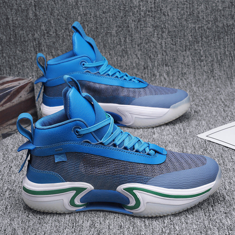 Men's High-Top Breathable Shock-Absorbing Athletic Sneakers - Lightweight Sports Shoes