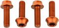 Wolf Tooth Water Bottle Cage Bolts - Set/4 Aluminum Orange
