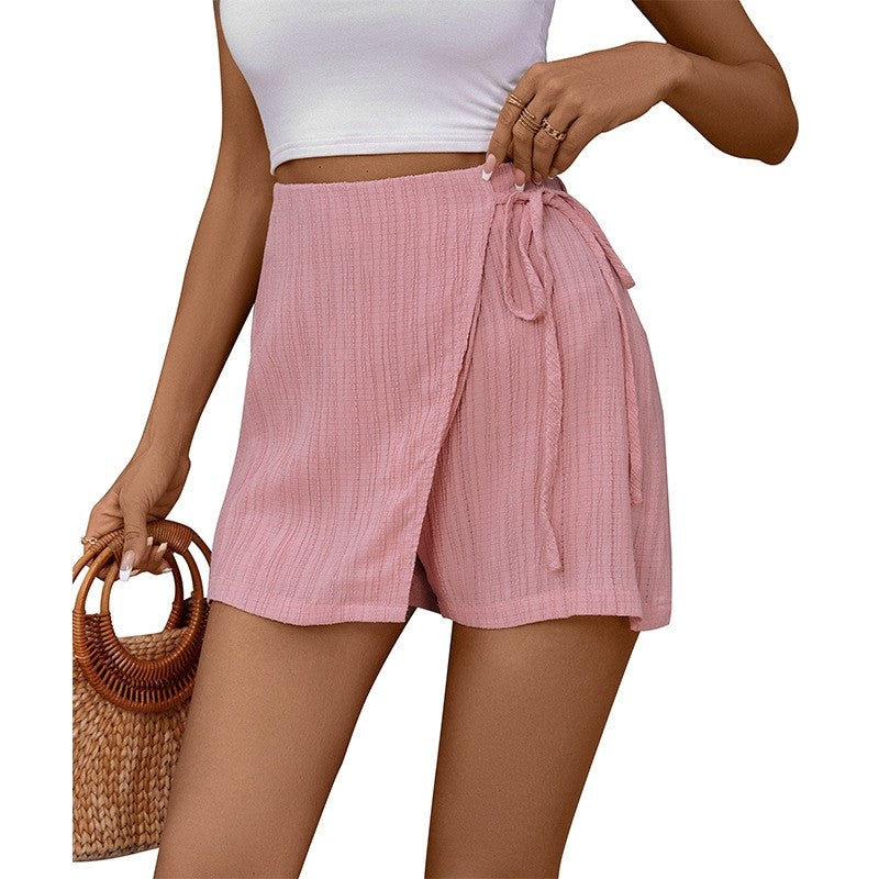 Solid Color Casual Texture Skirt Pants