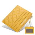 Slim Zippered ID Card Holder - PU Leather Driver's License Wallet with RFID Protection