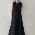 Solid Color Sleeveless Maxi Dress with a Flowy Silhouette