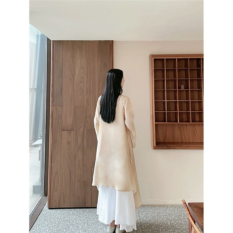 Long Sleeve Irregular Retro Thin Tied Casual Loose Cardigan
- Optimized Title: Vintage Long Sleeve Irregular Tie Up