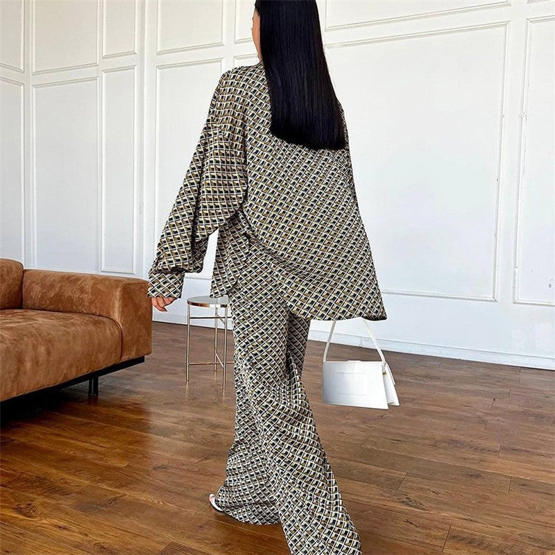 Printed Cami Top and Long Pants Lounge Set