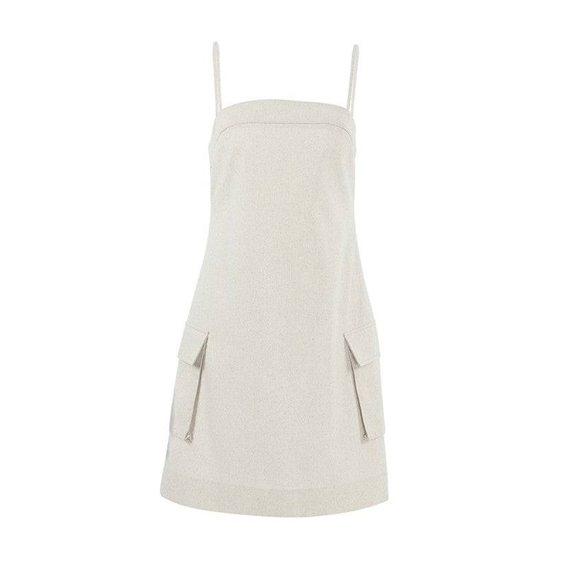 Relaxed-Fit Solid Color Halter Neck Nightdress