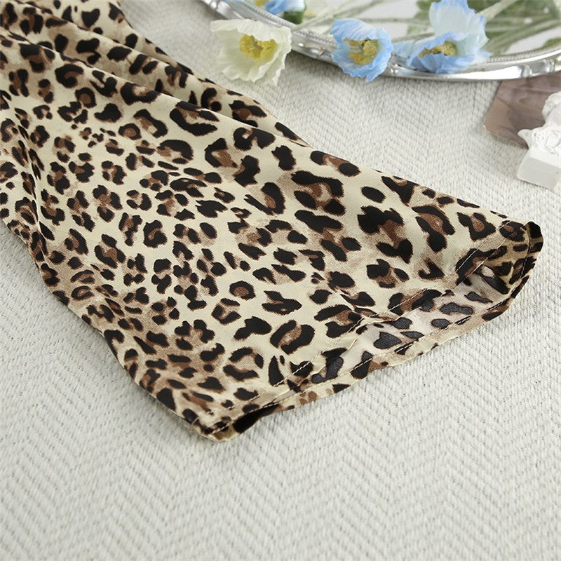 Leopard Print Relaxed-Fit Long Sleeve Lounge Set