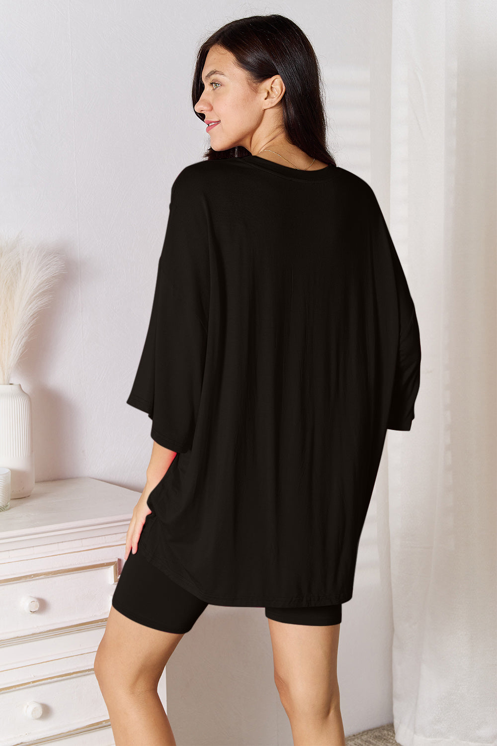 I am a Fashion Junky Full Size Soft Rayon Three-Quarter Sleeve Top and Shorts Set