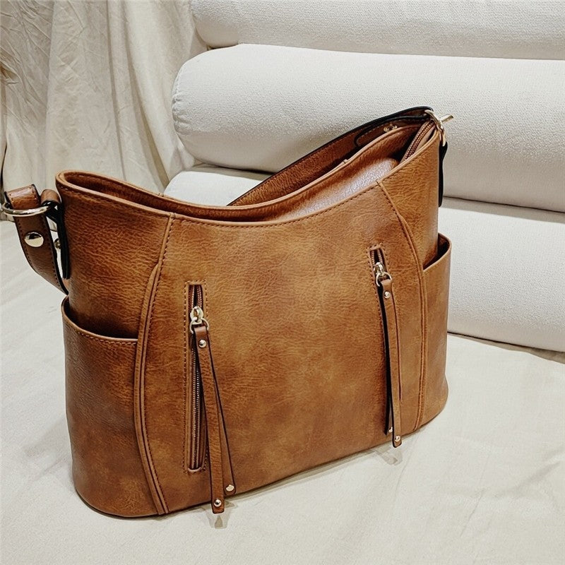 Fringed Double Zipper Tote Bag: Stylish Women's Handbag