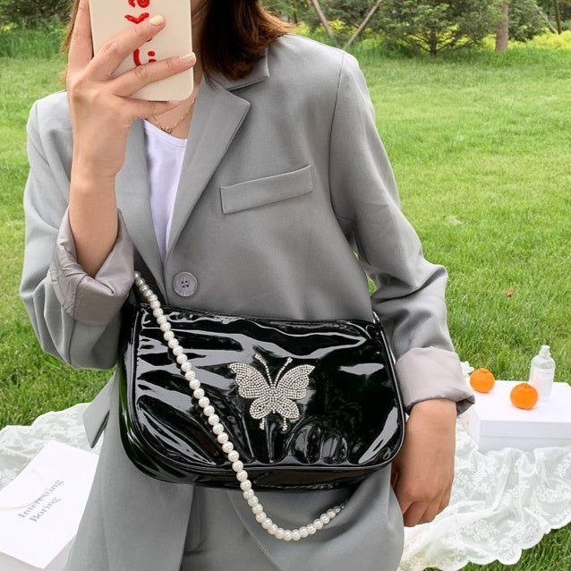 Retro Dumpling Crossbody & Underarm Bag for Women – Rhinestone Street Style