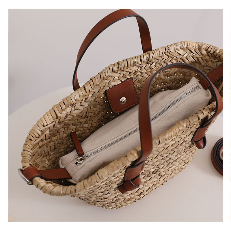 Natural Straw Woven Shoulder Bag - French-Style Handbag for Women | Sarah Express
