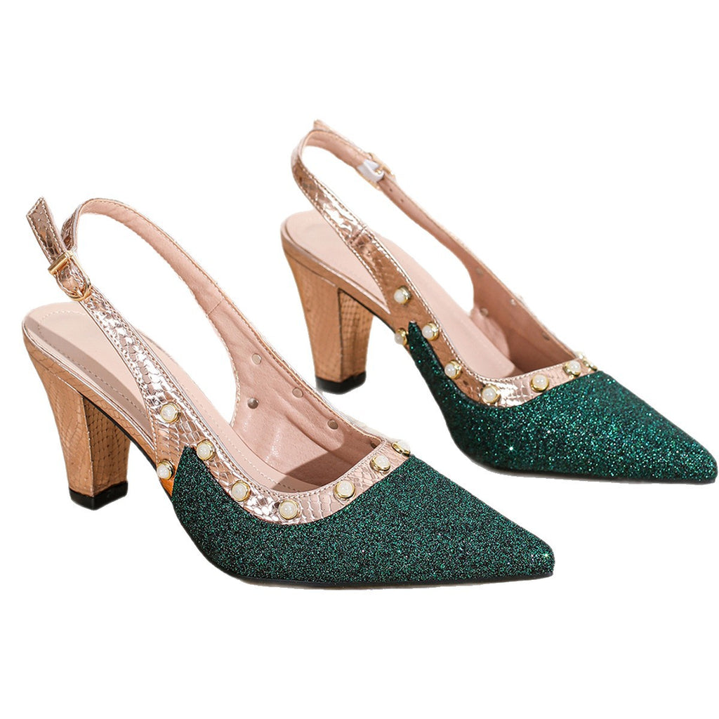 Women's Pointed-Toe High-Heel Sandals - Stiletto Heel Princess Style Shoes
