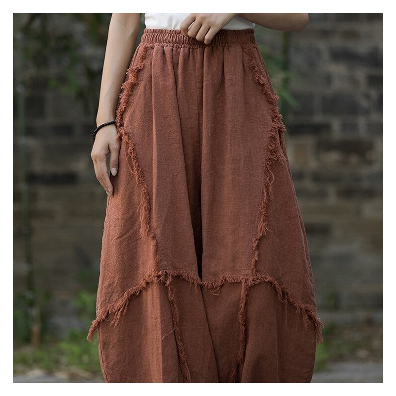 Lantern Pants For Casual Wear With Fuzzy Texture