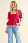 Lovely Textured and Smocked Top