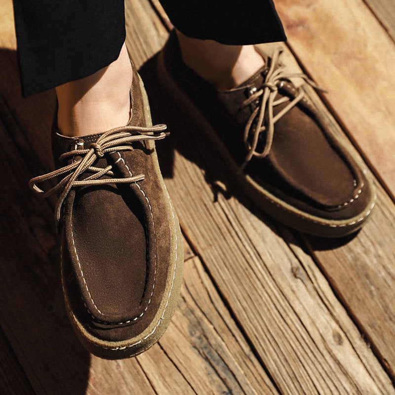 Men's Suede Leather Sneakers - British Style Casual Outdoor Shoes