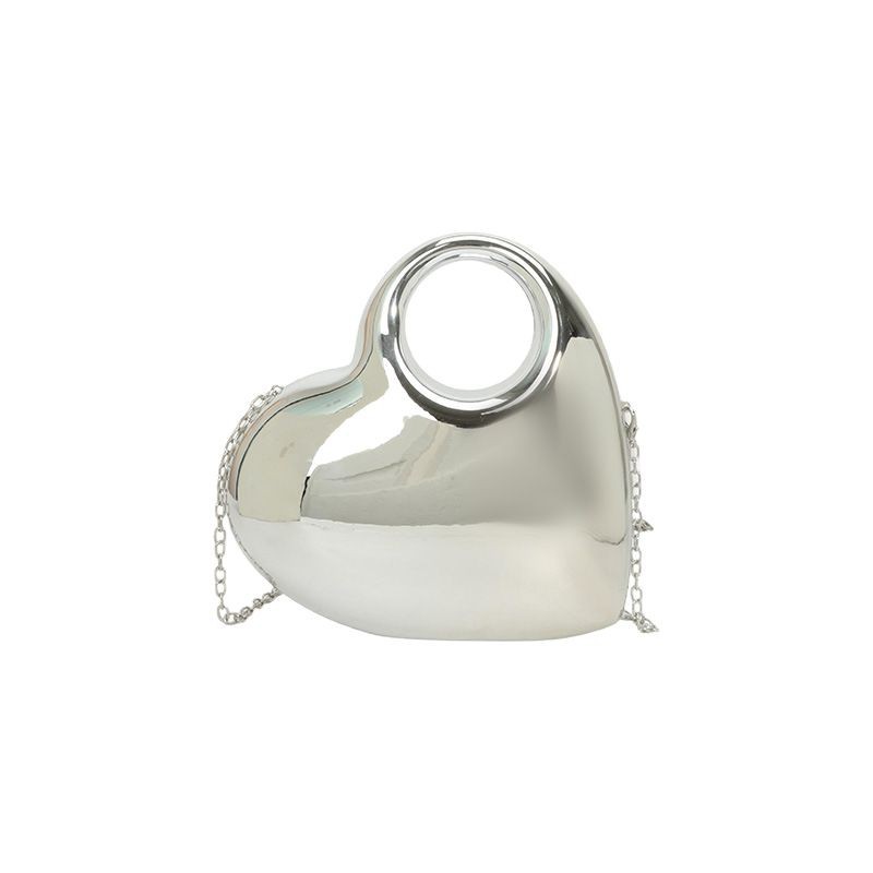 Korean Heart-Shaped Acrylic Evening Bag for Women - Trendy Crossbody Clutch Purse