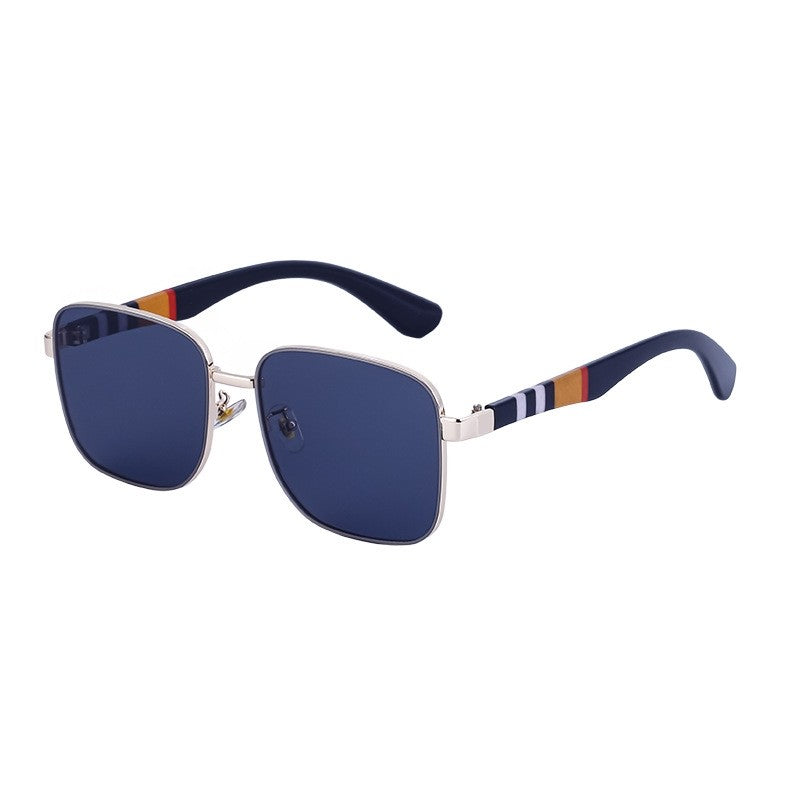 Fashion Oversized Square Striped Sunglasses