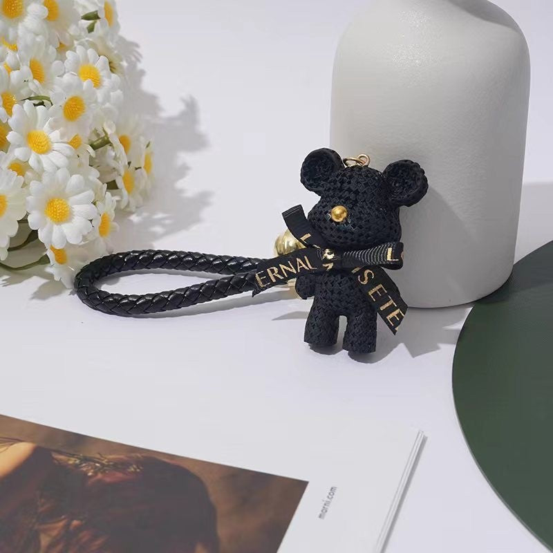 Knitted Bear Keychain Bag Charm - Adorable and Stylish
