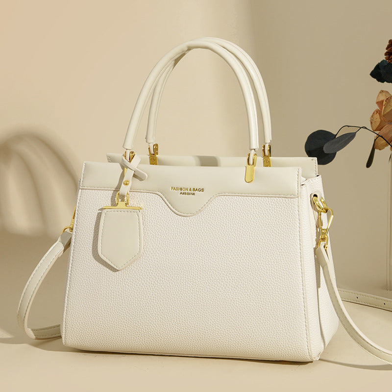 Elegant Patchwork PU Leather Shoulder Tote Bag - Large Capacity Women's Handbag with Phone Pocket